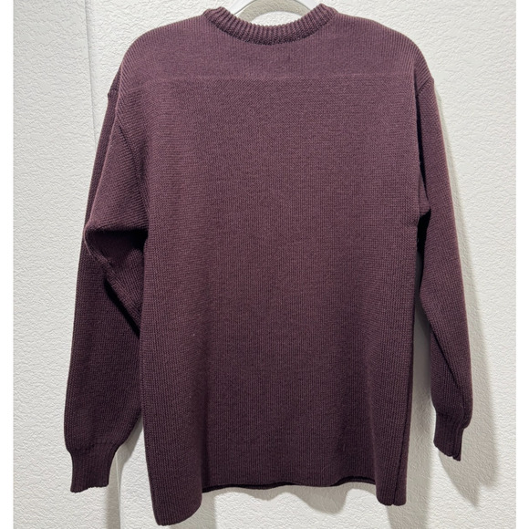 POLLEN & COMPANY Made In Canada 100% Superwash Wool Sweater Sz L Mens Dk Maroon - Picture 5 of 8